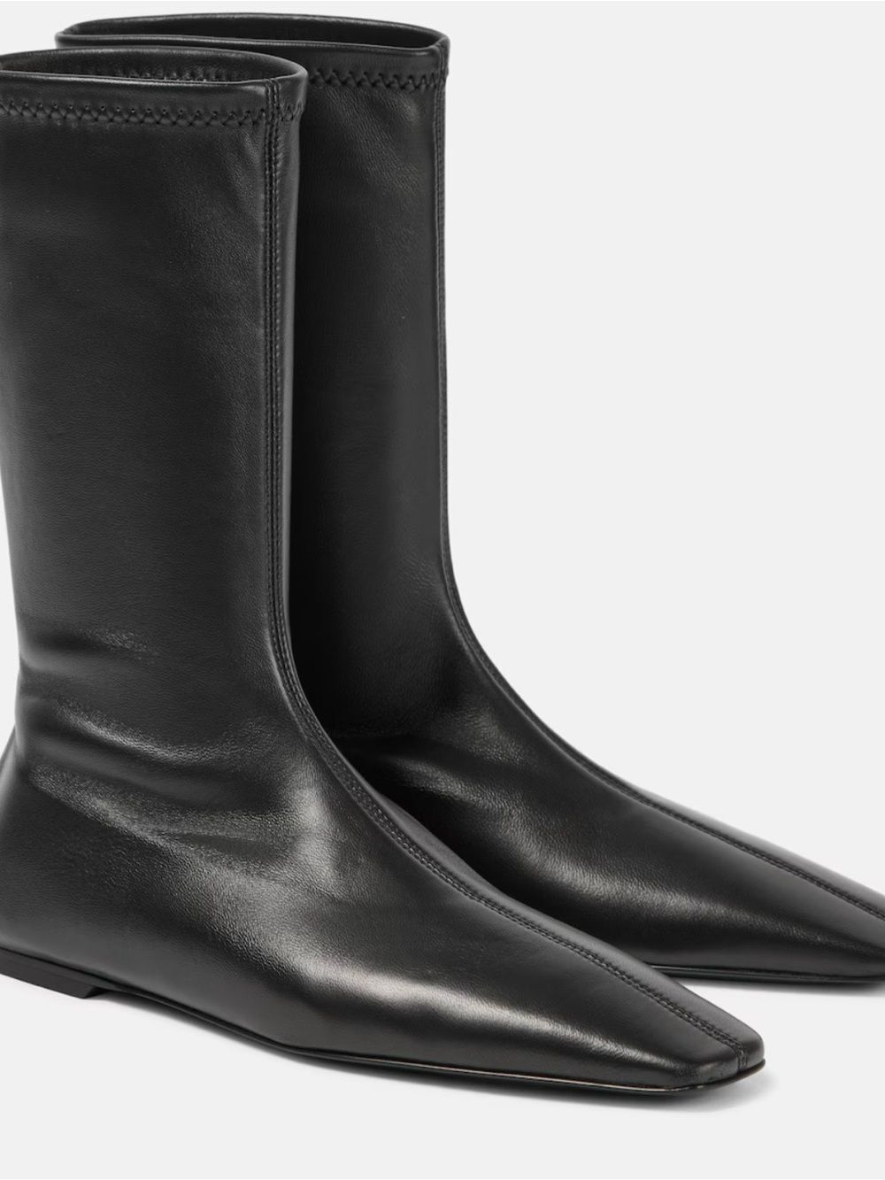 Toteme Black Lather Sock Boots NWT Size 38